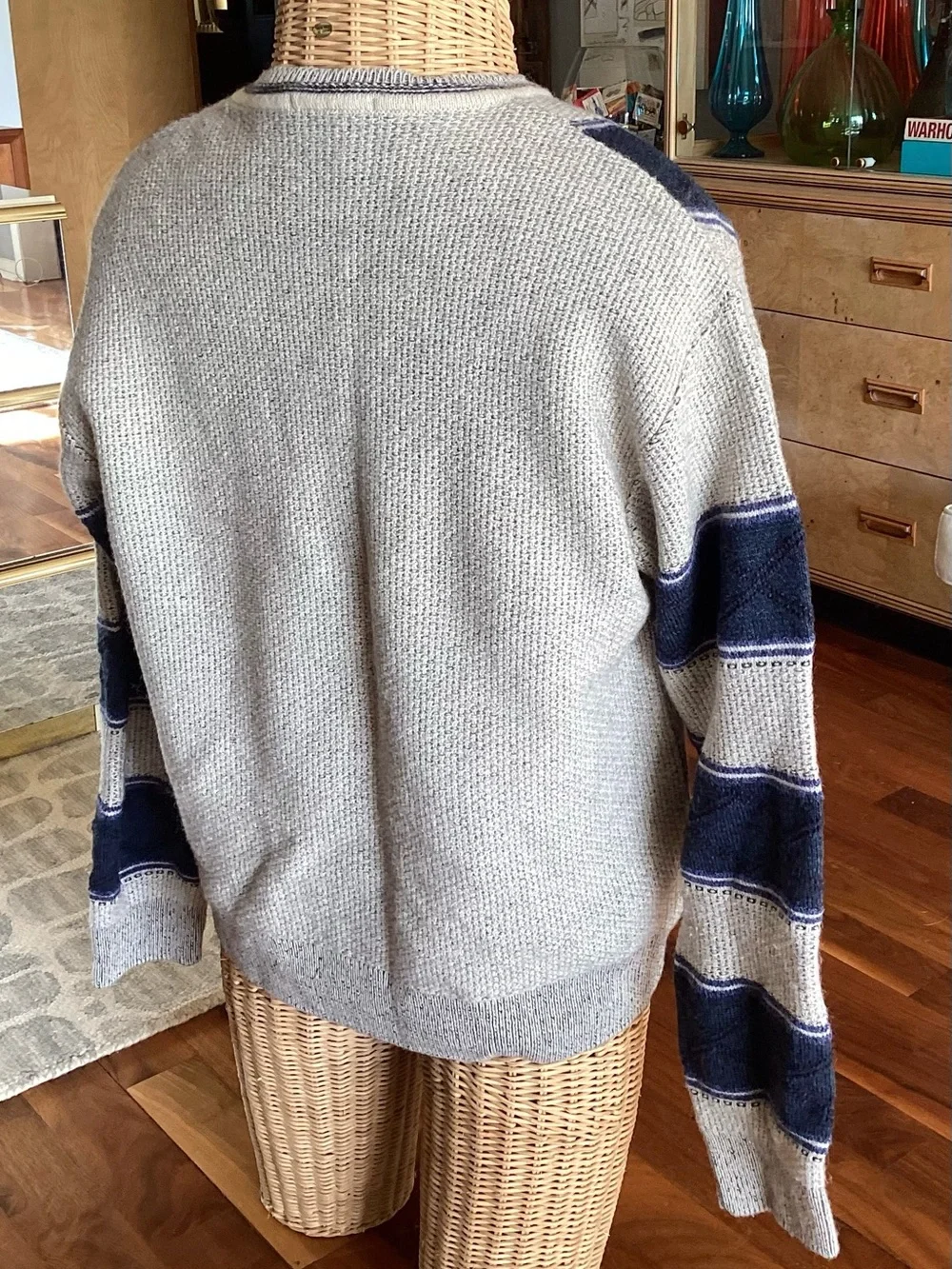 Vintage Turnbury Men’s Crewneck Sweater 1990’s Suede Patches